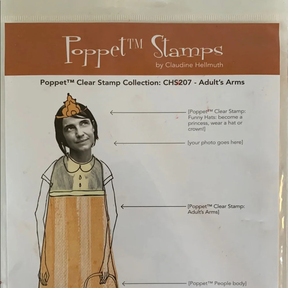 Poppet Collage Cling Stamps by Claudine Hellmuth Collection CHS207 Adult's Arms - Picture 2 of 6